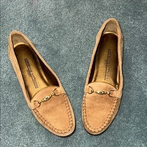 Adrienne Vittadini Tan Suede Loafers